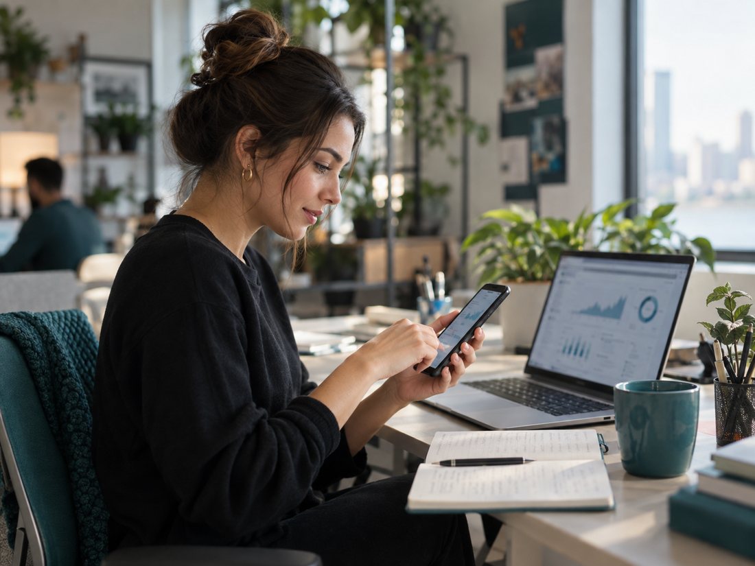 Profesional revisando el rendimiento de campanas de Meta Ads en Facebook e Instagram